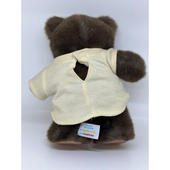 VTG Hallmark Certified Snuggle Specialist Plush Brown Teddy Bear By Heartline - Picture 4 of 6